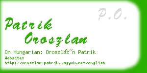 patrik oroszlan business card